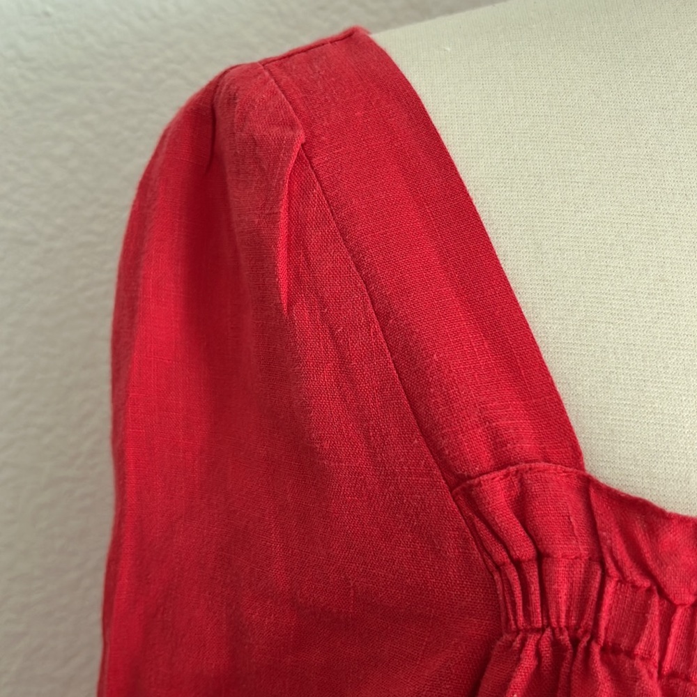 Sleeper Red Button-Front Mini Dress - Picture 6 of 16